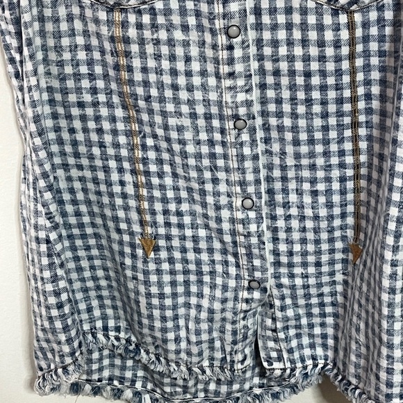 White Crow Checkered Top Sz XS - Picture 4 of 7